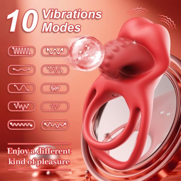 Dil Tasarımlı Titreşimli Penis ve Testis Halkası
