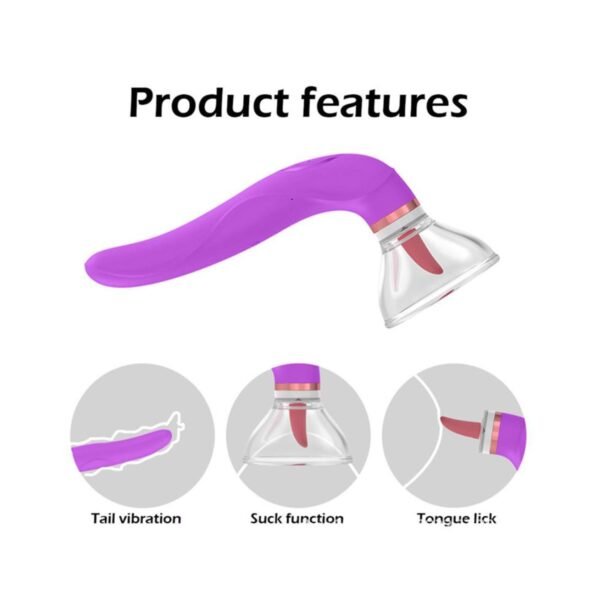 Pembe Tilki 3’ü 1 Arada Göğüs ve Klitoris Stimülatörü Mor