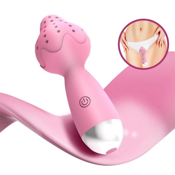 Çilek Başlıklı Mini Klitoral Masaj Vibratörü Pembe