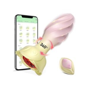 Akıllı Uygulama Kontrollü Çiçek Tasarımlı 360° Döner Vibratör – 10 Mod, Su Geçirmez, USB Şarjlı