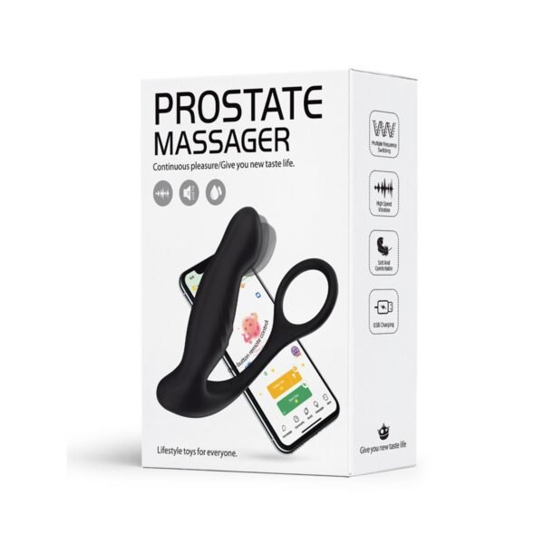 APP Kontrollü Titreşimli Anal Masaj Aleti Siyah – 10+10 Mod, USB Şarjlı, Sessiz & Su Geçirmez