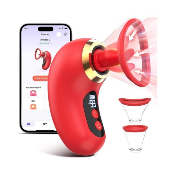 APP Kontrollü Emişli Ve Dilli Vibratör – Dijital Ekranlı, Sessiz, Su Geçirmez