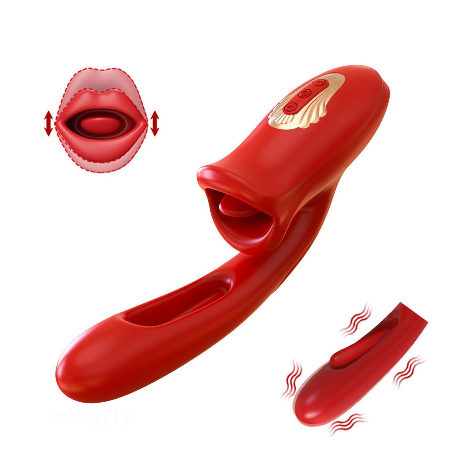 Çift Fonksiyonlu G Noktası ve Klitoris Uyarıcı Vibratör Kırmızı – 10 Modlu, Su Geçirmez Silikon, Şarjlı
