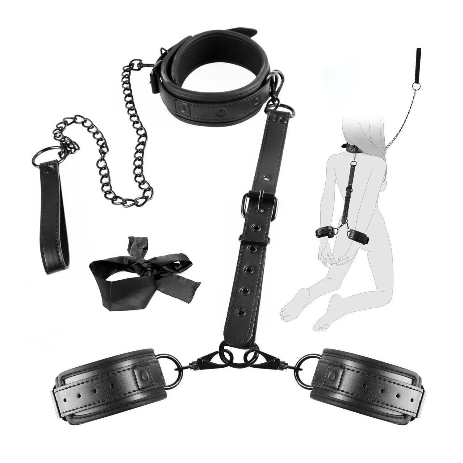 Deri Bağlama Seti Siyah