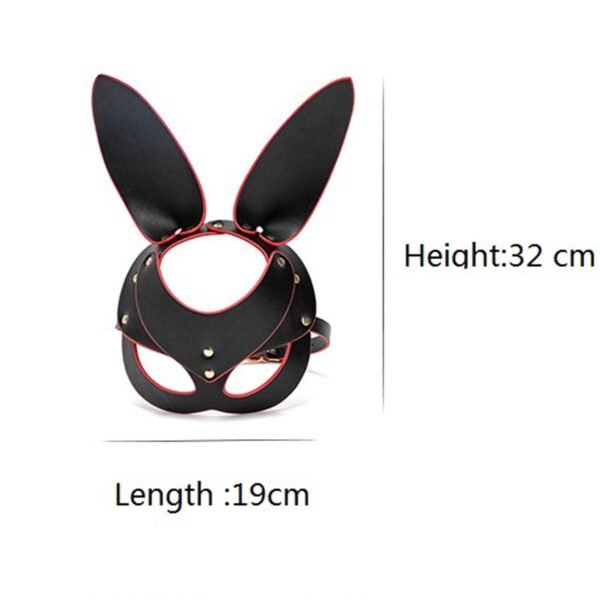 Deri Tavşan Maske Kırmızı