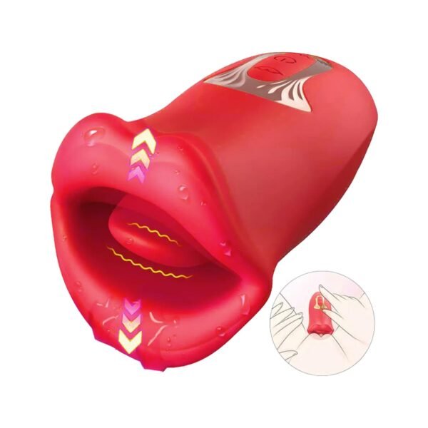 Emişli Dilli Dudak Vibratör Kırmızı
