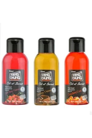 Fang Chung Kiraz + Çikolata + Çilek Aromalı Masaj Yağı – 100 ml. 3’lü Set
