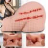 Gerçekçi File Desenli Kalça Mastürbatör – Çift Kanallı, 950 Gram, 16×15.5×9.5 cm