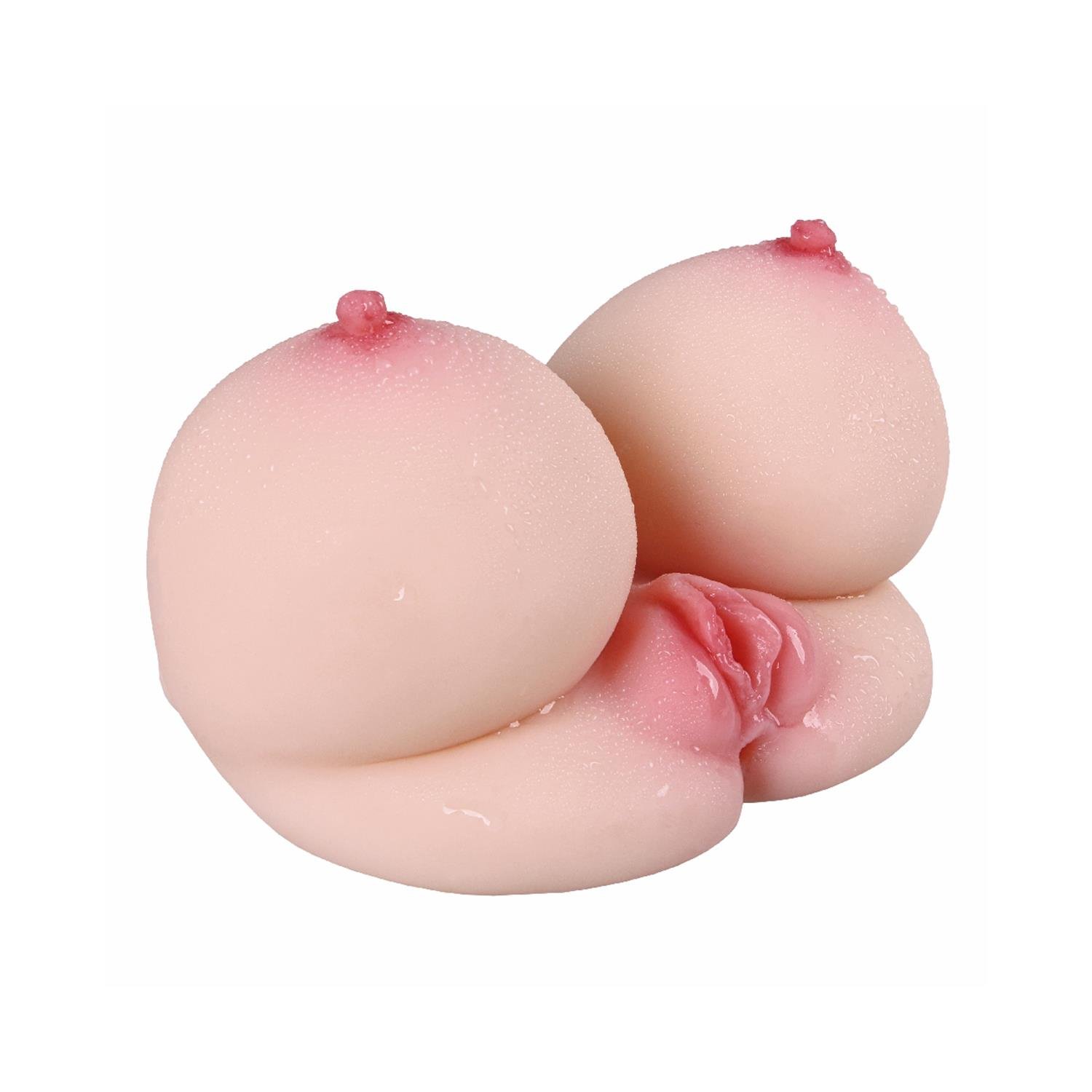 Gerçekçi Göğüs ve Vajina Mastürbatör – Yumuşak Silikon, Çift Kanallı, 2.3 Kg