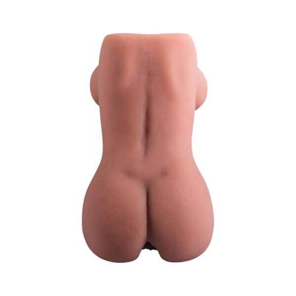 Gerçekçi Göğüslü Vajina Mastürbatör – Koyu Ten, 600g, Yumuşak Silikon