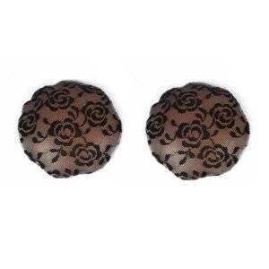 Göğüs Ucu Kapatıcı Çiçek Desenli Siyah