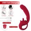 Modern G Noktası Uyarıcılı Vibratör Kırmızı