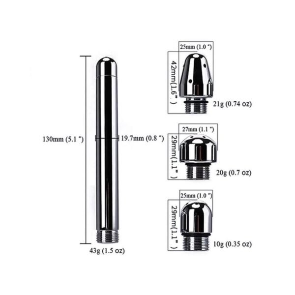 Paslanmaz Çelik Anal Duş Aparatı – 3 Farklı Başlıklı Temizlik Seti