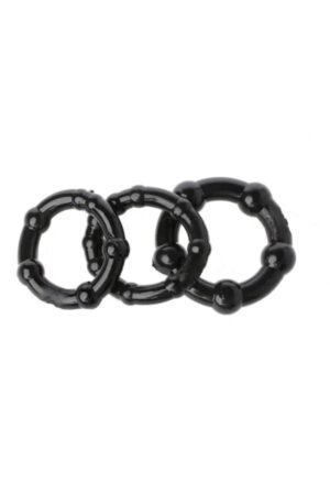 Silikon Boğumlu Penis Halkası Siyah 3’lü