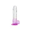 Silikon Şeffaf Mor Renkli Realistik Dildo 20 cm