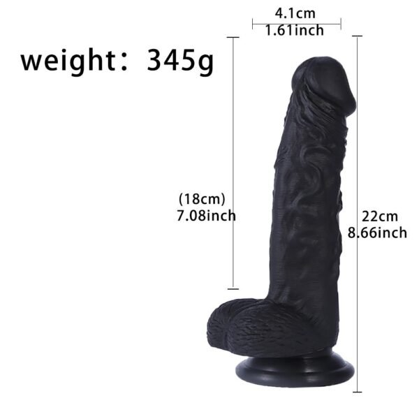 Siyah Realistik Dildo – 22 Cm