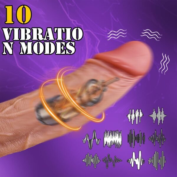 Telefon Kontrollü Hareketli Gerçekçi Dildo Vibratör Esmer