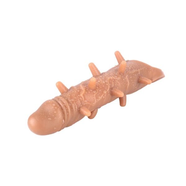 Tırtıklı Titreşimli Penis Kılıfı Ten Rengi