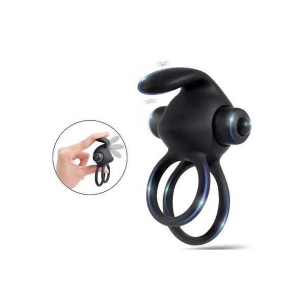 Titreşimli Rabbit Penis Halkası Siyah