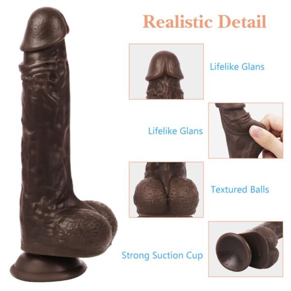 Uzaktan Kumandalı Gerçekçi Dildo Vibratör Siyahi