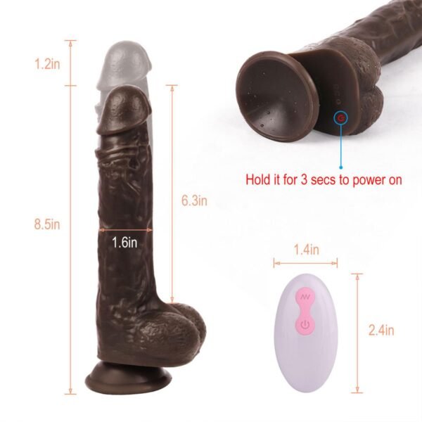 Uzaktan Kumandalı Gerçekçi Dildo Vibratör Siyahi