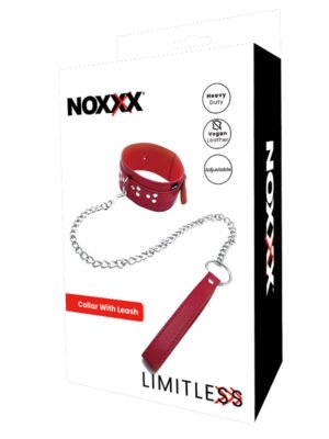 NOXXX LIMITLESS Kırmızı Deri Boyun Tasması