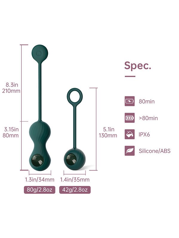 Magic Motion Crystal Duo Telefon Kontrollü Kegel Egzersiz Topları