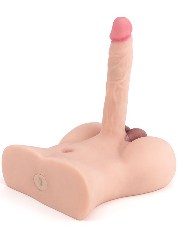 İtme Hareketli ve Titreşimli Şarjlı Uzaktan Kumandalı Penisli Erkek Yarım Vücut