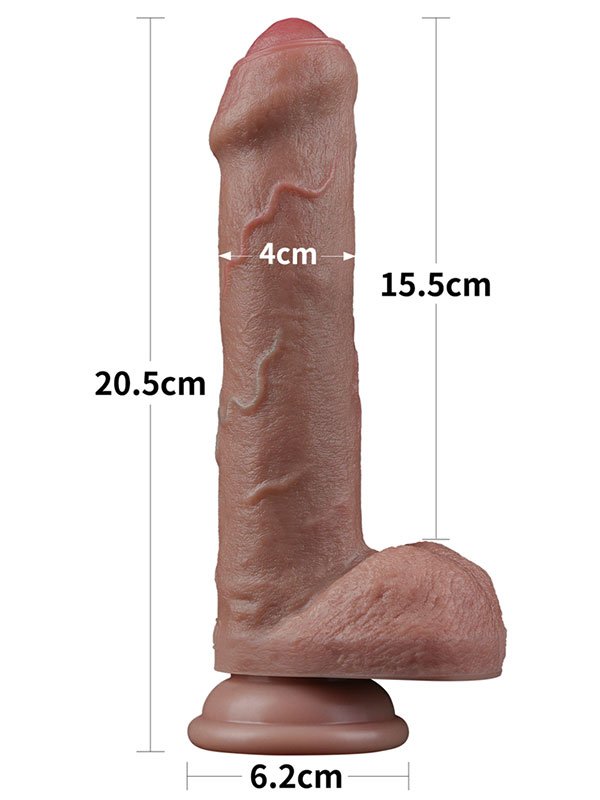 8'' Dual Layered Silicone Cock