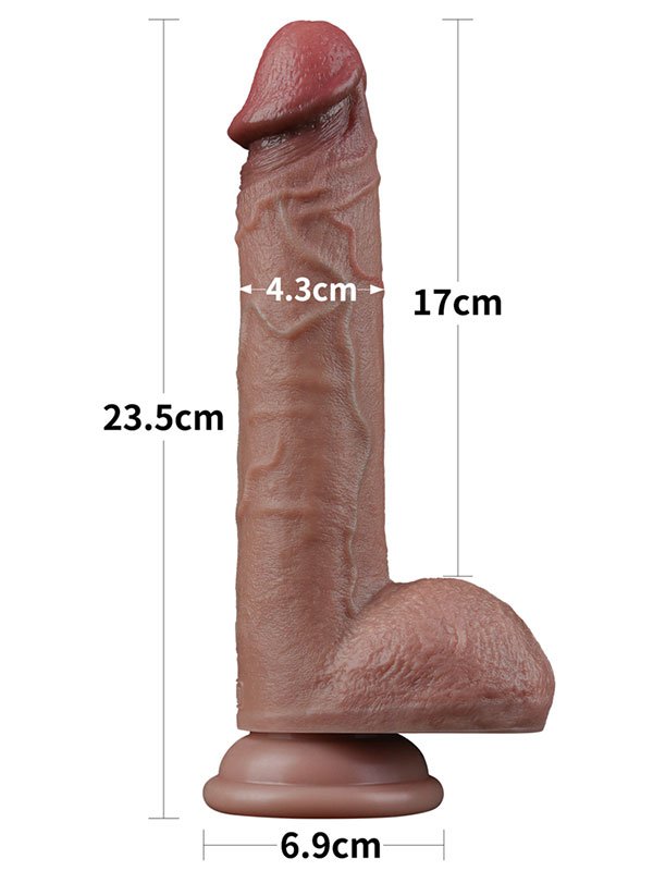 9'' Dual Layered Silicone Cock