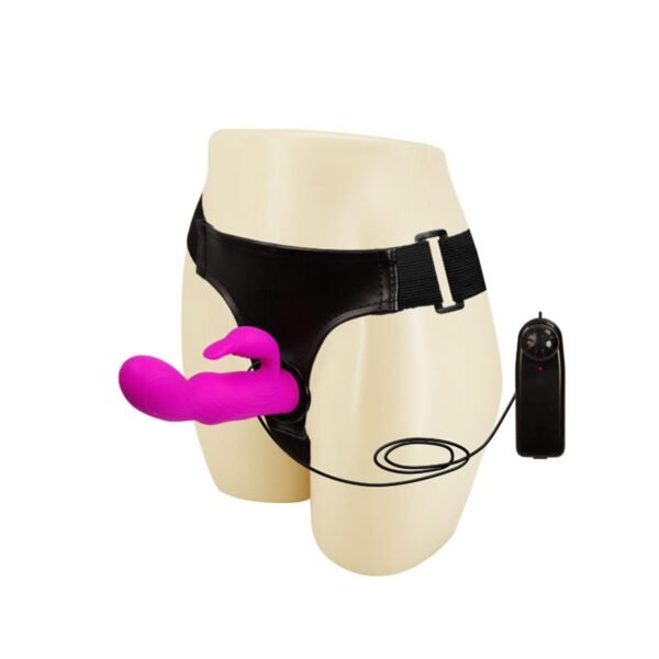 Baile Ultra Harness Titreşimli Strap-On Set – Bunny Klitoris Uyarıcılı Silikon Dildo