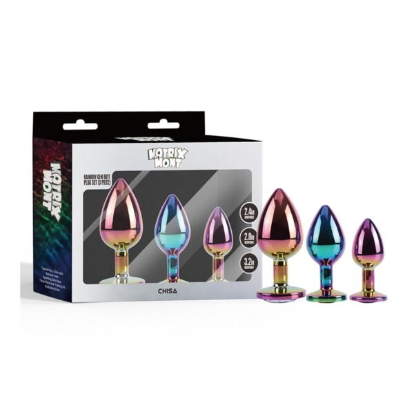 Chisa Rainbow Gem 3’lü Metal Anal Plug Seti