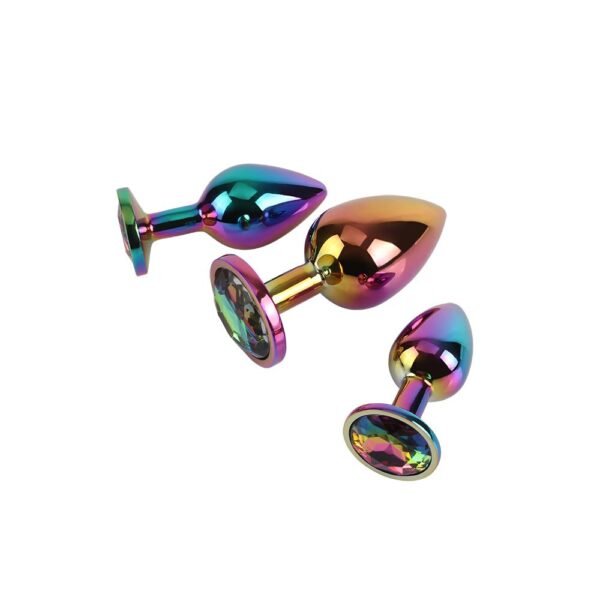 Chisa Rainbow Gem 3’lü Metal Anal Plug Seti