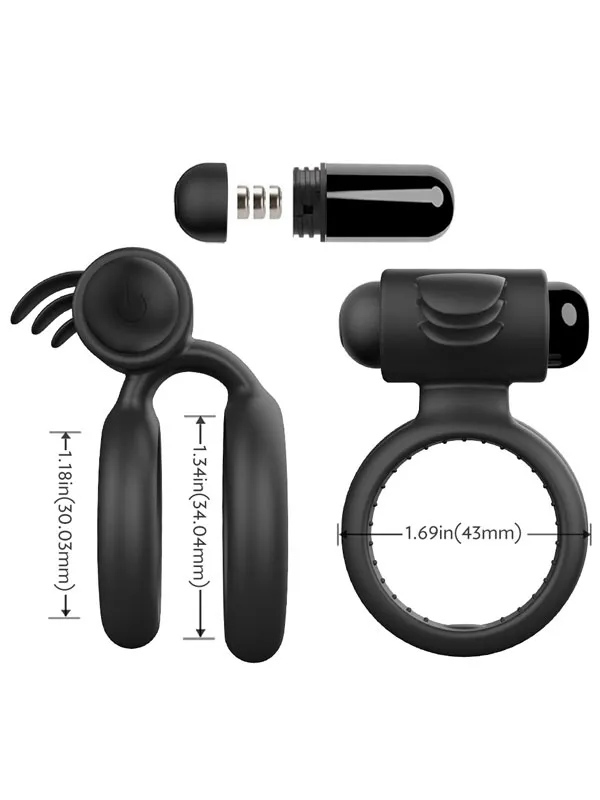 Klitoris Uyarıcılı Çift Halkalı Titreşimli Penis Halkası