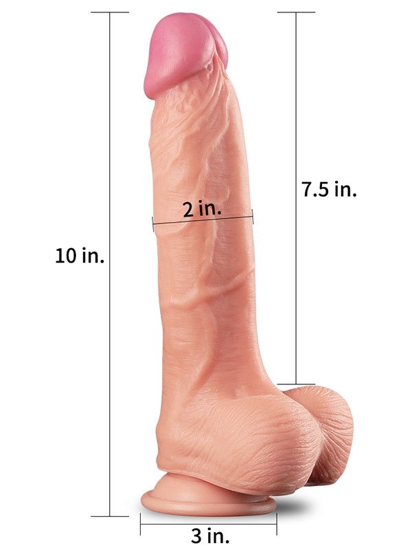 LoveToy Double Layer Platinyum Silikon Realistik Dildo 25 cm