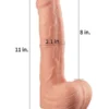 Çift Katmanlı Platinyum Silikon Realistik Dildo 28 cm