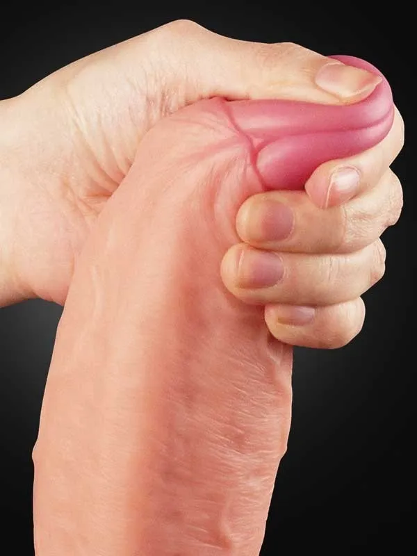 Çift Katmanlı Platinyum Silikon Realistik Dildo 28 cm