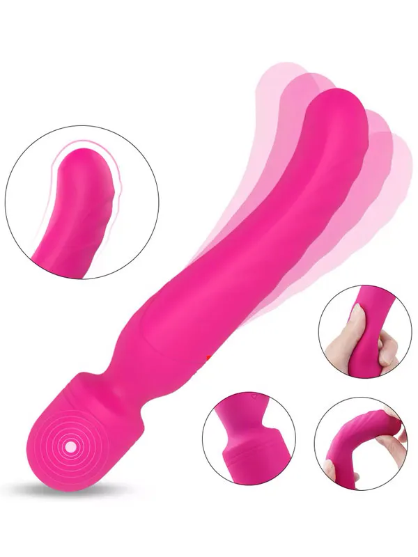 Isıtmalı Masaj Wand Çift Taraflı Vibratör 23 cm