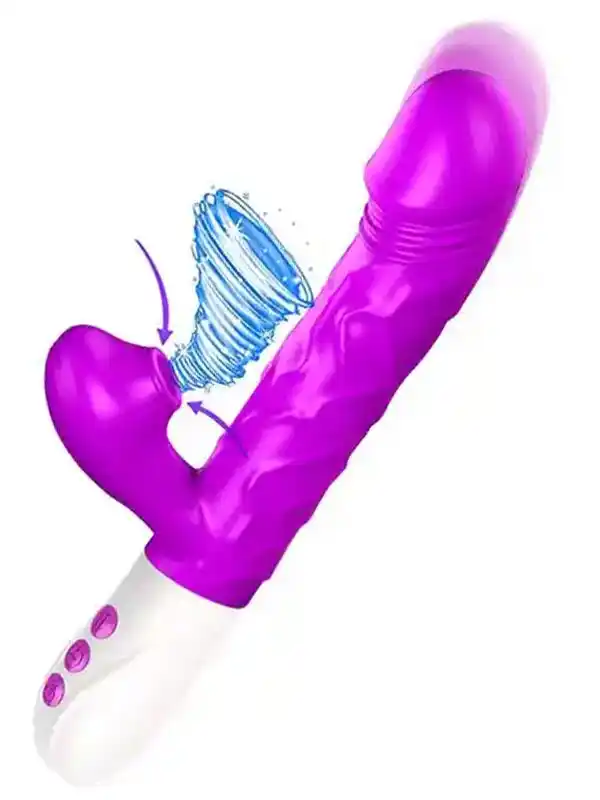 İleri Geri Hareketli Isıtmalı ve Emme Modlu Şarjlı Rabbit Vibratör