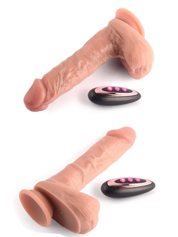 NOXXX İleri Geri Hareketli Isıtmalı Çift Katmanlı Uzaktan Kumandalı Şarjlı Dildo 21 cm