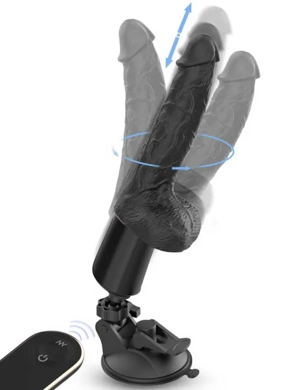 İleri Geri ve Dönme Hareketli Isıtmalı Şarjlı Uzaktan Kumandalı Vantuzlu Sex Makinesi