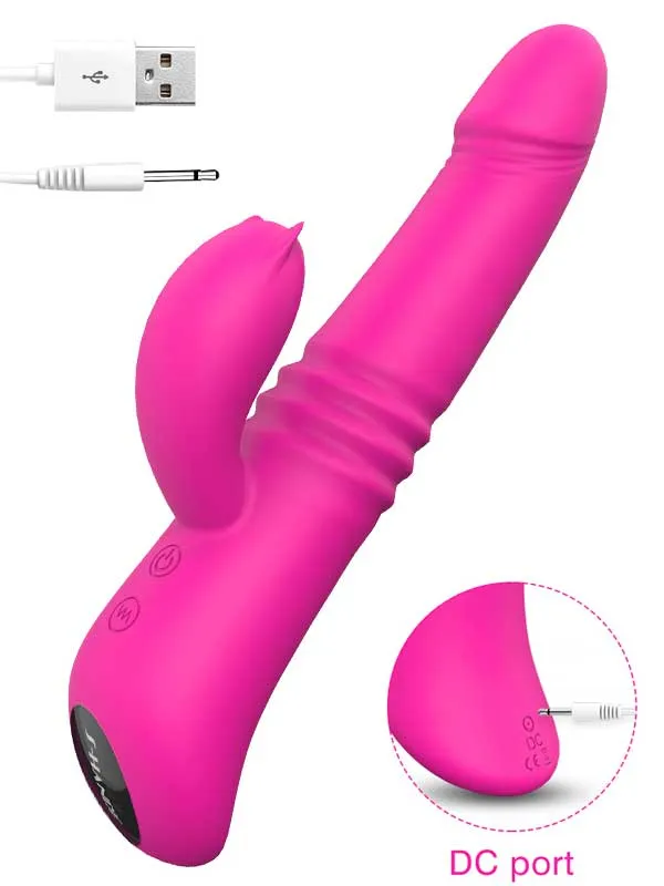 İleri Geri ve Dönme Hareketli Isıtmalı Şarjlı Tavşan Vibratör 22 cm