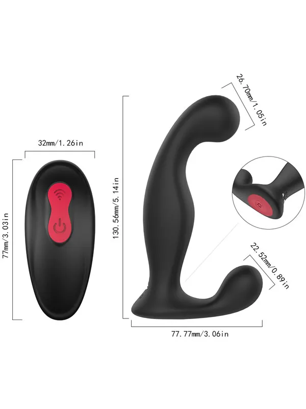 Anal ve Prostat Uyarım Vibratörü Uzaktan Kumandalı Şarjlı