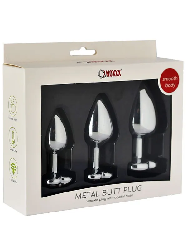 NOXXX 3'lü Kalpli Çelik Anal Plug