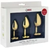 NOXXX Çelik Gold Kalp Mücevherli Anal Plug 3'lü Set