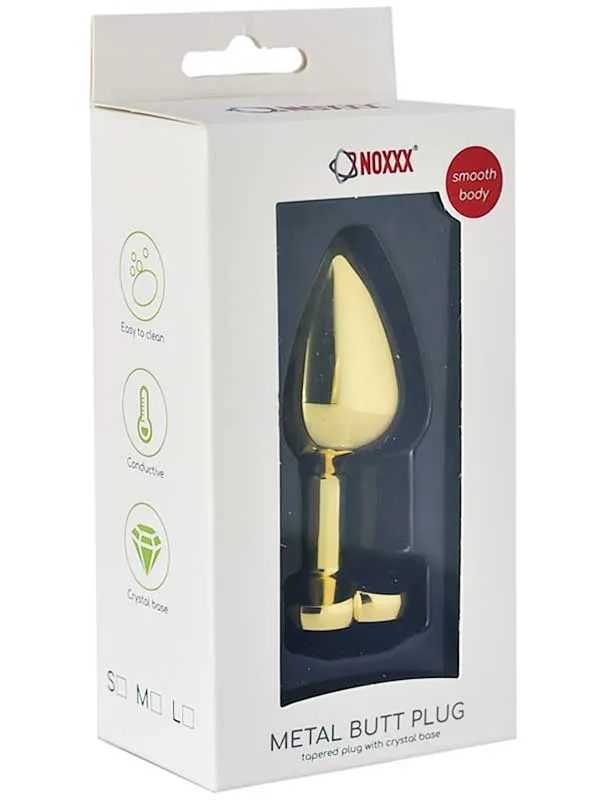 NOXXX Çelik Gold Kalp Mücevherli Anal Plug Orta Boy