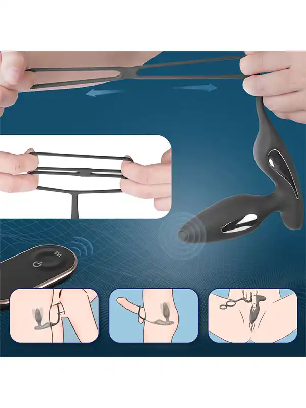 Penis Halkalı Şarjlı Giyilebilir Anal Vibratör