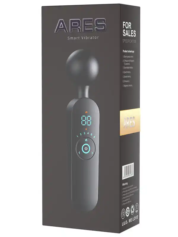 Isıtmalı Şarjlı 12 Titreşim Modlu Wand LCD Ekranlı Vibratör 22 cm