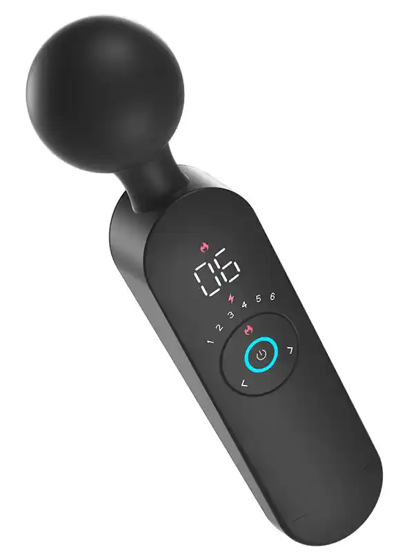Isıtmalı Şarjlı 12 Titreşim Modlu Wand LCD Ekranlı Vibratör 22 cm