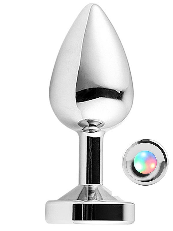 NOXXX Çelik Anal Plug Led Işıklı Orta Boy